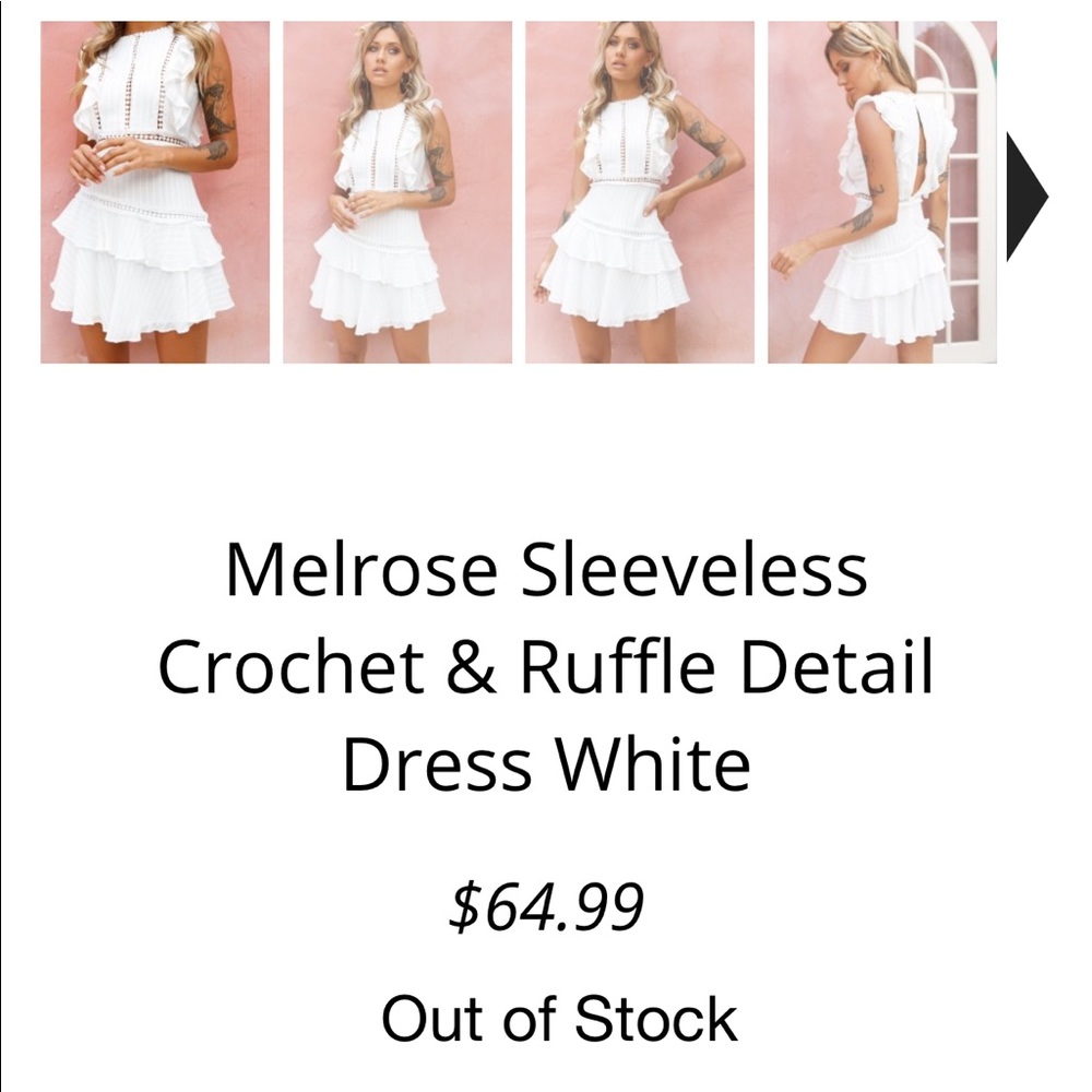 *Sold Out Online* Melrose dress White - Size Small